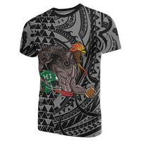 Polynesian Kakau White Hawaii Warrior Football T Shirt - Polynesian Pride