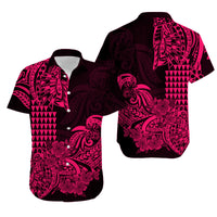 Hawaii Kakau Matching Dress and Hawaiian Shirt Polynesian Flower Tribal Pink Version LT9 - Polynesian Pride