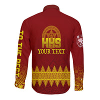 (Custom Personalize) Tonga Ha'apai High School Hawaii Long Sleeve Button Shirt HHS To The Best LT7 - Polynesian Pride