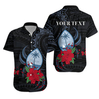 (Custom Personalised) Guam Hawaiian Shirt Polynesian Flowers Version Black LT13 Unisex Black - Polynesian Pride