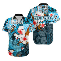 Custom Hawaiian Tribal Hammerhead Shark Tattoo Matching Hawaiian Shirt and Dress with Polynesian Hibiscus LT6 No Dress Art - Polynesian Pride