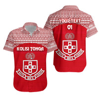 (Custom Personalised) Kolisi Tonga Hawaiian Shirt Mate Ma'a Tonga Simple Version NO.1, Custom Text and Number Unisex Red - Polynesian Pride