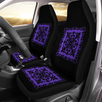 Hawaiian Car Seat Cover Royal Pattern - Black And Purple - Polynesian Pride