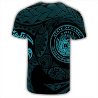 Hawaiian Coat of Arms Turtle Polynesian T Shirt Blue - Polynesian Pride