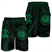 Hawaiian Coat Of Arms Turtle Polynesian Men's Shorts Green AH - Polynesian Pride