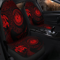 Hawaiian Coat Of Arms Turtle Polynesian Car Seat Covers Red AH - Polynesian Pride
