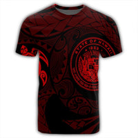 Hawaiian Coat of Arms Turtle Polynesian T Shirt Red - Polynesian Pride