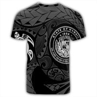 Hawaiian Coat of Arms Turtle Polynesian T Shirt White - Polynesian Pride