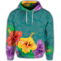 Hawaiian Colorful Hibiscus Polynesian Hoodie - Polynesian Pride