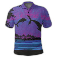 Hawaiian Dolphin In Night Polynesian Polo Shirt - Polynesian Pride