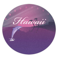 Hawaiian Dolphin Violet Polynesian Round Carpet - AH Round Carpet Luxurious Plush - Polynesian Pride