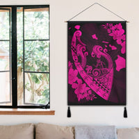 Hawaiian Fish Hook Hibiscus Banzai Surfing Polynesian Hanging Poster Pink - AH - Polynesian Pride