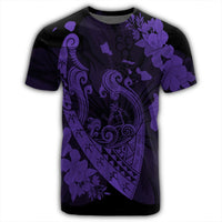 Hawaiian Fish Hook Hibiscus Banzai Surfing Polynesian T Shirt Purple - Polynesian Pride