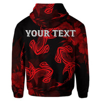 Custom Hawaiian Hammerhead Shark Hibiscus Red Polynesian Hoodie - Polynesian Pride