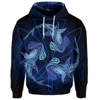 Custom Hawaiian Hammerhead Shark Kanaka Galaxy Polynesian Hoodie - Polynesian Pride