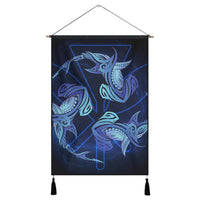 Hawaiian Hammerhead Shark Kanaka Galaxy Polynesian Hanging Poster - AH Hanging Poster Cotton And Linen - Polynesian Pride