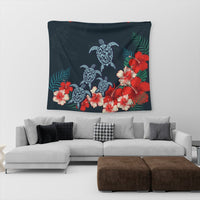 Hawaiian Hibiscus And Turtle Polynesian Tapestry - AH - Polynesian Pride