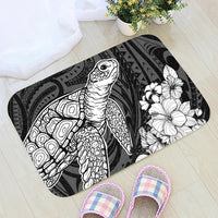Hawaiian Hibiscus Memory Polynesian Turtle Door Mat White AH - Polynesian Pride