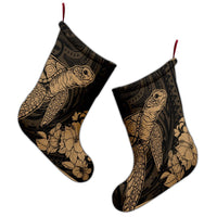 Hawaiian Hibiscus Memory Turtle Polynesian Christmas Stocking Gold - AH - Polynesian Pride