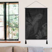 Hawaiian Hibiscus Memory Turtle Polynesian Hanging Poster Gray - AH - Polynesian Pride