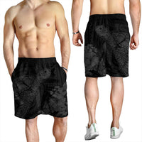 Hawaiian Hibiscus Memory Turtle Polynesian Men's Shorts Gray - AH - Polynesian Pride