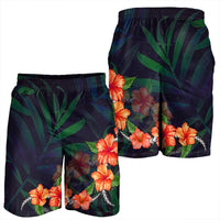Hawaiian Hibiscus Palm Tree Background Polynesian Men's Shorts - AH - Polynesian Pride