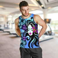 Hawaiian Hibiscus Plumeria Hula Girl Polynesian Tank Top - AH - Polynesian Pride