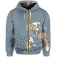 Hawaiian Hibiscus Polynesian Zip Hoodie - Polynesian Pride