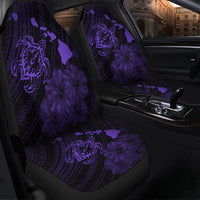 Hawaiian Hibiscus Sea Turtle Swim Polynesian Car Seat Covers - Purple - AH - Polynesian Pride
