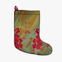 Hawaiian Hibiscus Water Color Christmas Stocking - AH Christmas Stocking 26 X 42 cm Black - Polynesian Pride