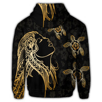 Hawaiian Hula Girl and Turtle Hibiscus Hoodie - Polynesian Pride