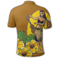 Hawaiian Hula Girl Monstera Hibiscus Polynesian Polo Shirt - Polynesian Pride