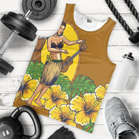 Hawaiian Hula Girl Monstera Hibiscus Polynesian Tank Top - AH - Polynesian Pride