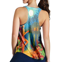 Hawaiian Hula Girl Sing In Aboriginal Village Aat Night Racerback Tank - AH - Polynesian Pride