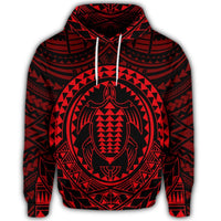 Hawaiian Kakau Honu Arc Polynesian Red Hoodie - Polynesian Pride
