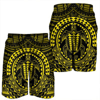 Hawaiian Kakau Honu Arc Polynesian Yellow Men's Shorts - AH - Polynesian Pride