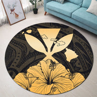 Hawaiian Kanaka Round Carpet Hibiscus Polynesian Love - AH - Polynesian Pride