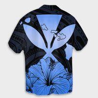 Hawaiian Kanaka Hawaiian Shirt Hibiscus Polynesian Love - Blue - AH - Polynesian Pride