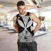 Hawaiian Kanaka Tank Top Hibiscus Polynesian Love - Gray - AH - Polynesian Pride