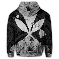 Hawaiian Kanaka Hoodie Hibiscus Polynesian Love Gray - Polynesian Pride