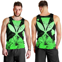 Hawaiian Kanaka Tank Top Hibiscus Polynesian Love - Green - AH - Polynesian Pride