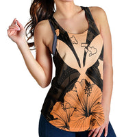 Hawaiian Kanaka Racerback Tank Hibiscus Polynesian Love - Orange - AH - Polynesian Pride