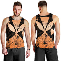 Hawaiian Kanaka Tank Top Hibiscus Polynesian Love - Orange - AH - Polynesian Pride