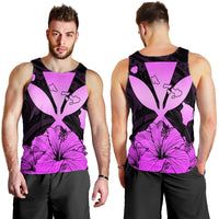 Hawaiian Kanaka Tank Top Hibiscus Polynesian Love - Pink - AH - Polynesian Pride