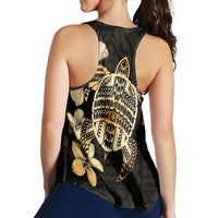 Hawaiian Kanaka Hibiscus Plumeria Mix Polynesian Turtle Racerback Tank - AH - Polynesian Pride