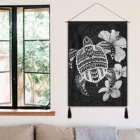 Hawaiian Kanaka Hibiscus Plumeria Mix Polynesian Turtle Hanging Poster - Gray - AH - Polynesian Pride