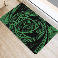 Hawaiian Kanaka Honu Hibiscus Tornado Polynesian Door Mat Green AH - Polynesian Pride
