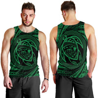 Hawaiian Kanaka Honu Hibiscus Tornando Polynesian Green Tank Top - AH - Polynesian Pride