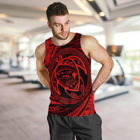 Hawaiian Kanaka Honu Hibiscus Tornando Polynesian Red Tank Top - AH - Polynesian Pride