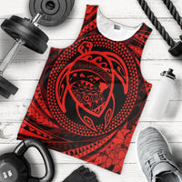 Hawaiian Kanaka Honu Hibiscus Tornando Polynesian Red Tank Top - AH - Polynesian Pride